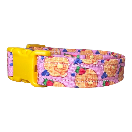 Waffle dog collar, food dog collar, girl dog collar, boy dog collar, handmade dog collar, custom dog collar, side release collar, adjustable collar, washable collar, pet collars