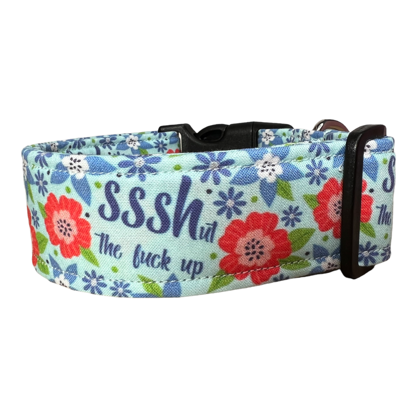 Funny dog collar, cuss word dog collar, wide dog collar, side release, adjustable dog collar, washable collar, fabric collar, shut the fuck