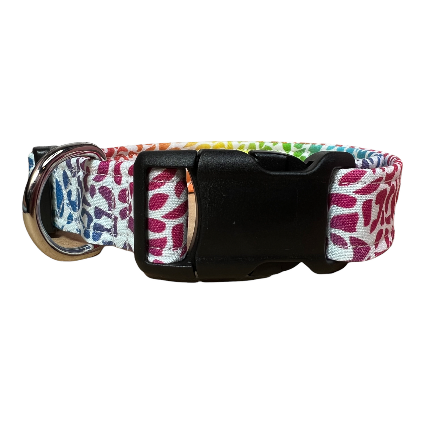 Cheetah print dog collar, leopard print dog collar, rainbow dog collar, quick release dog collar, girl dog collar, rainbow cheetah collar