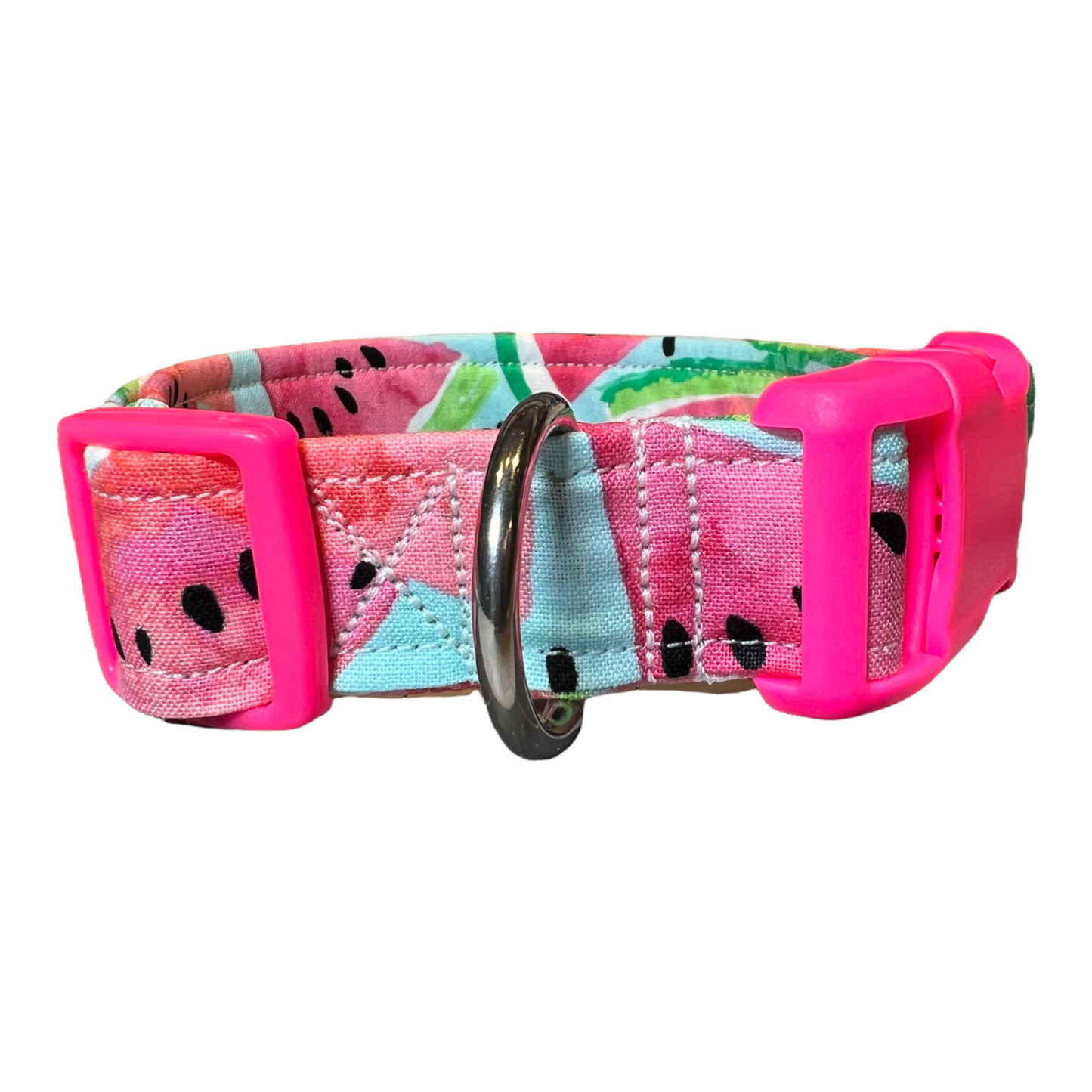 Watermelon dog collar, girl dog collar, food dog collar, washable, eco friendly, adjustable, side release collar, pink, blue, watermelon