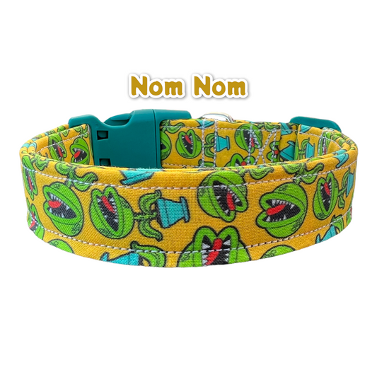 Venus flytrap dog collar, funny dog collar, feed me dog collar, handmade dog collar, custom dog collar, side release, adjustable, plant love