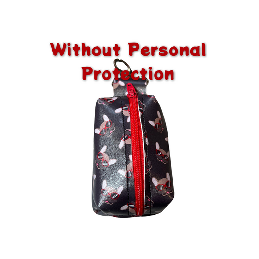 French bulldog Dog poop bag holder, dog waste bag holder, faux leather poop bag dispenser, dog waste bag dispenser, vegan leather poop bag