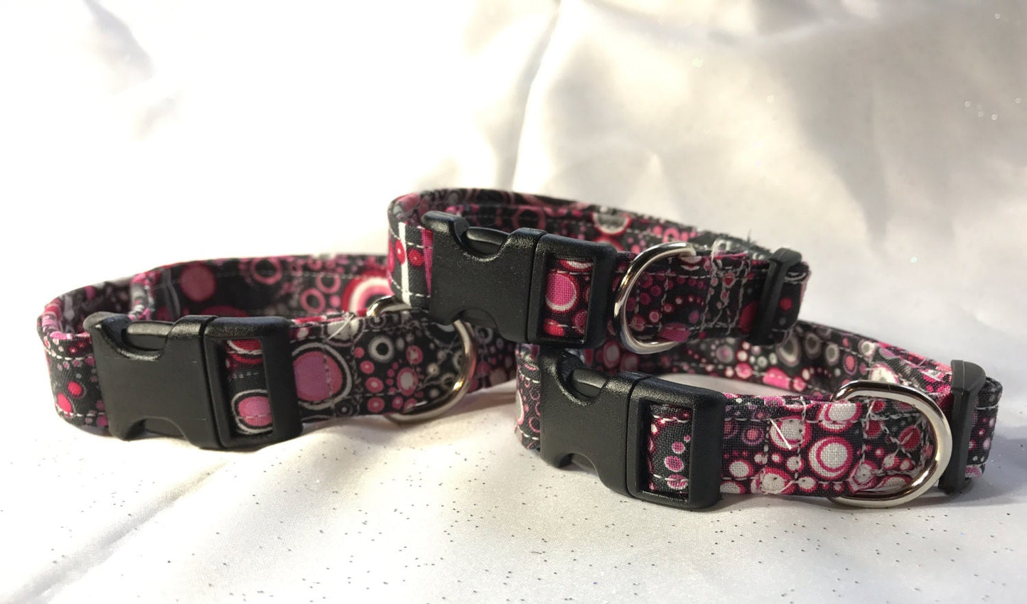 Dog Collar, girl dog collar, boy dog collar, bubble dog collar, fabric, adjustable collar, buckle dog collar, effervescent bubbles, bubbles