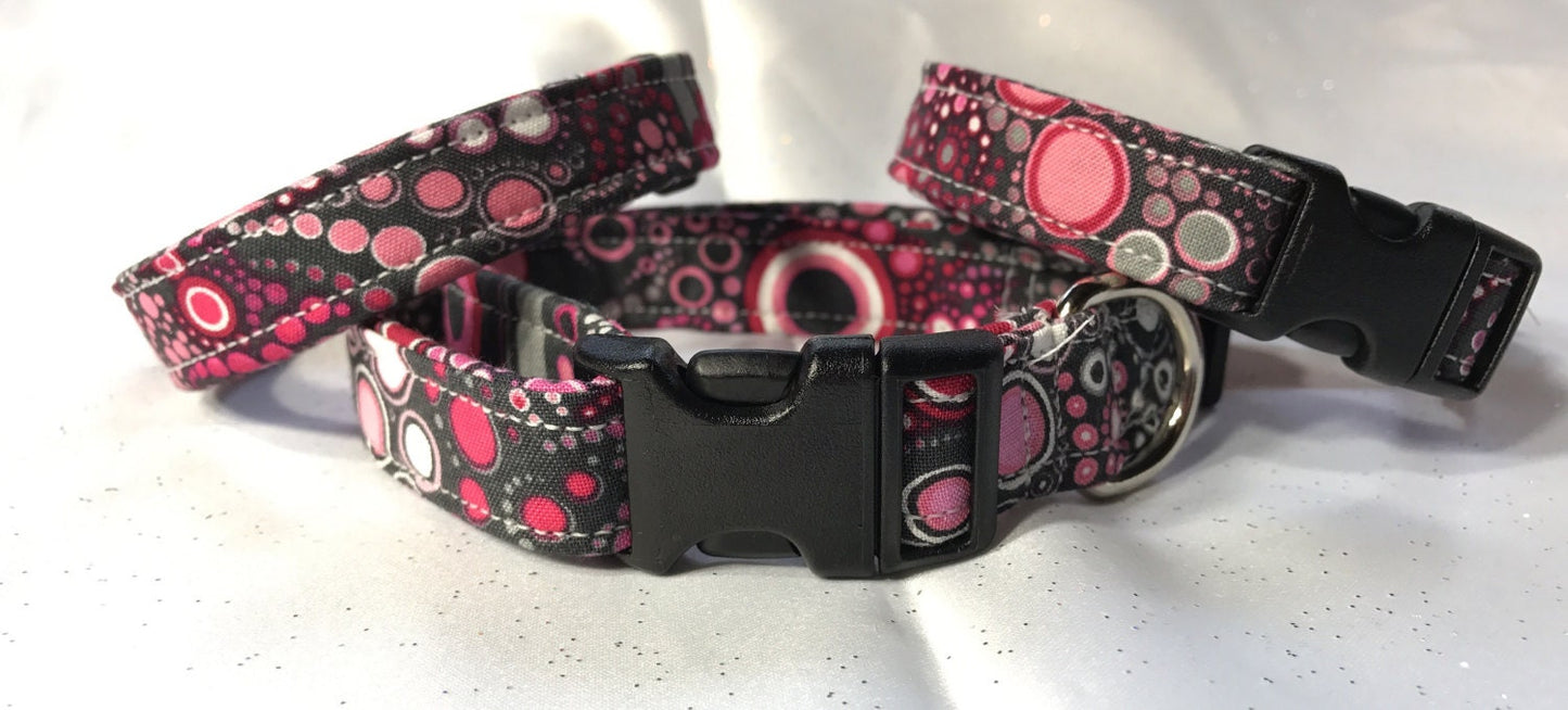 Dog Collar, girl dog collar, boy dog collar, bubble dog collar, fabric, adjustable collar, buckle dog collar, effervescent bubbles, bubbles