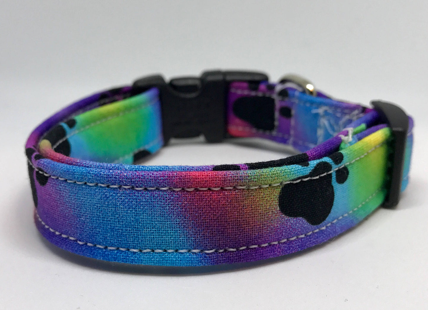 Tie dye Dog Collar, girl dog collar, boy dog collar, side release collar, adjustable collar, buckle dog collar, paw print, tie dye, puppy paws