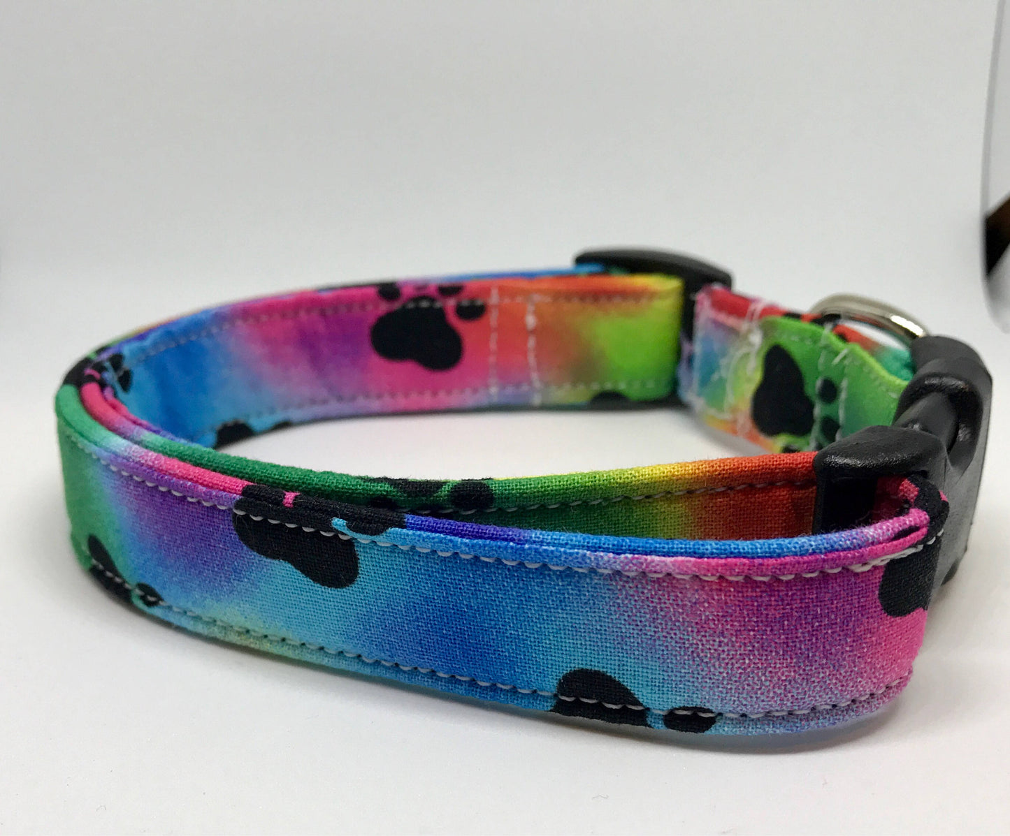 Tie dye Dog Collar, girl dog collar, boy dog collar, side release collar, adjustable collar, buckle dog collar, paw print, tie dye, puppy paws