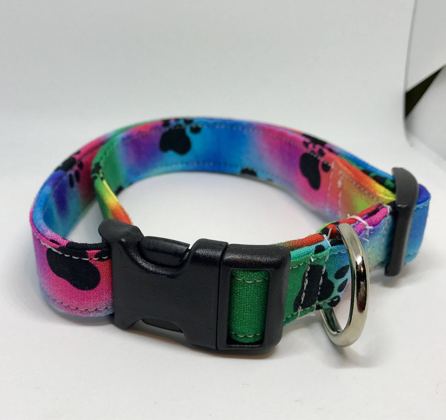 Tie dye Dog Collar, girl dog collar, boy dog collar, side release collar, adjustable collar, buckle dog collar, paw print, tie dye, puppy paws