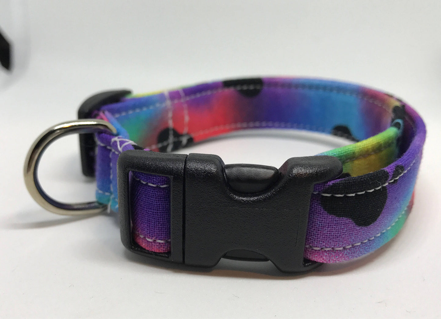 Tie dye Dog Collar, girl dog collar, boy dog collar, side release collar, adjustable collar, buckle dog collar, paw print, tie dye, puppy paws