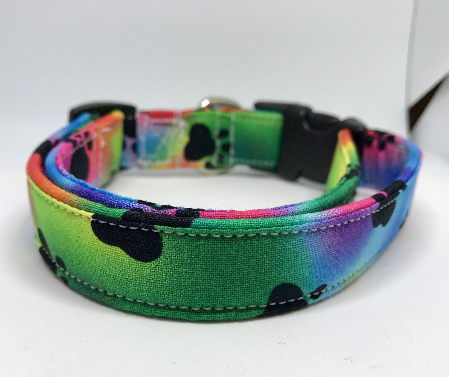 Tie dye Dog Collar, girl dog collar, boy dog collar, side release collar, adjustable collar, buckle dog collar, paw print, tie dye, puppy paws