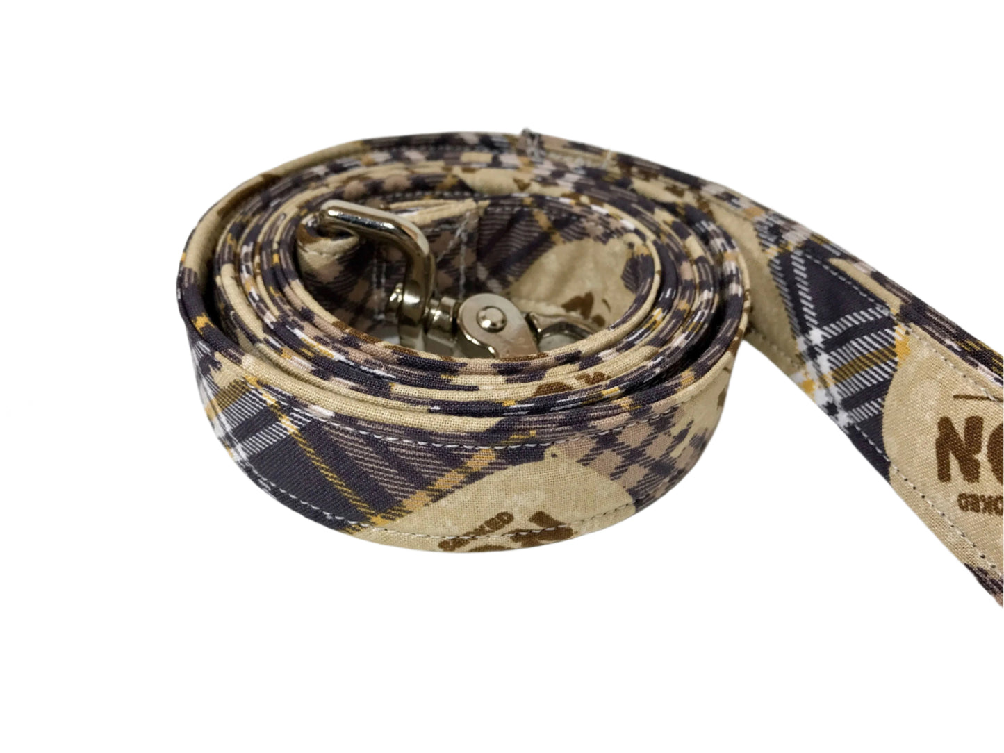 Bacon Plaid dog harness, choice of Standard Roman or Step in harness, with or without leash