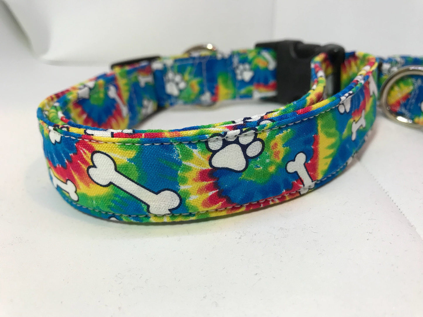Dog Collar, dog collar boy, tie dye dog collar collar, fabric, adjustable collar, buckle dog collar, tie dye, bones, paws, hippy, tie dye print