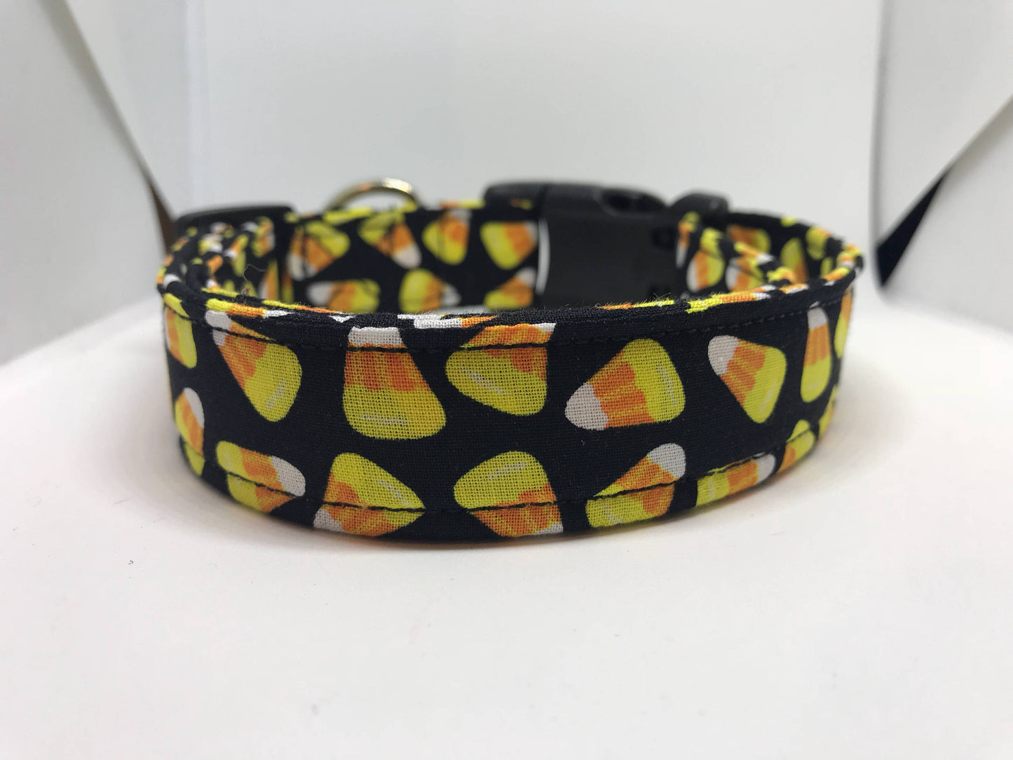 Dog collar, halloween collar, side release collar, nylon dog collar, halloween, adjustable collar, candy corn, glow in the dark, spider webs