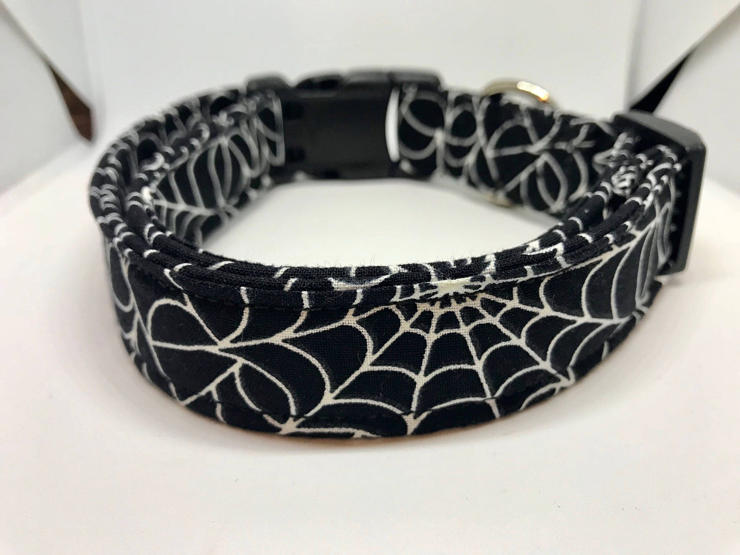 Dog collar, halloween collar, side release collar, nylon dog collar, halloween, adjustable collar, candy corn, glow in the dark, spider webs