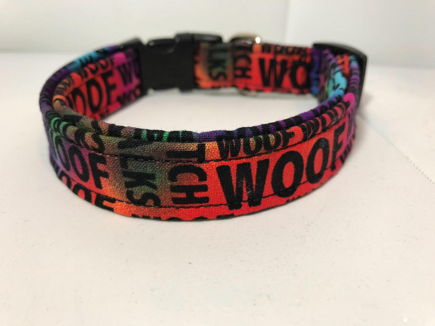 Dog Collar, dog collar boy, martingale collar, adjustable collar, buckle dog collar, dog print, woof, fetch, walk, tie dye, red and black