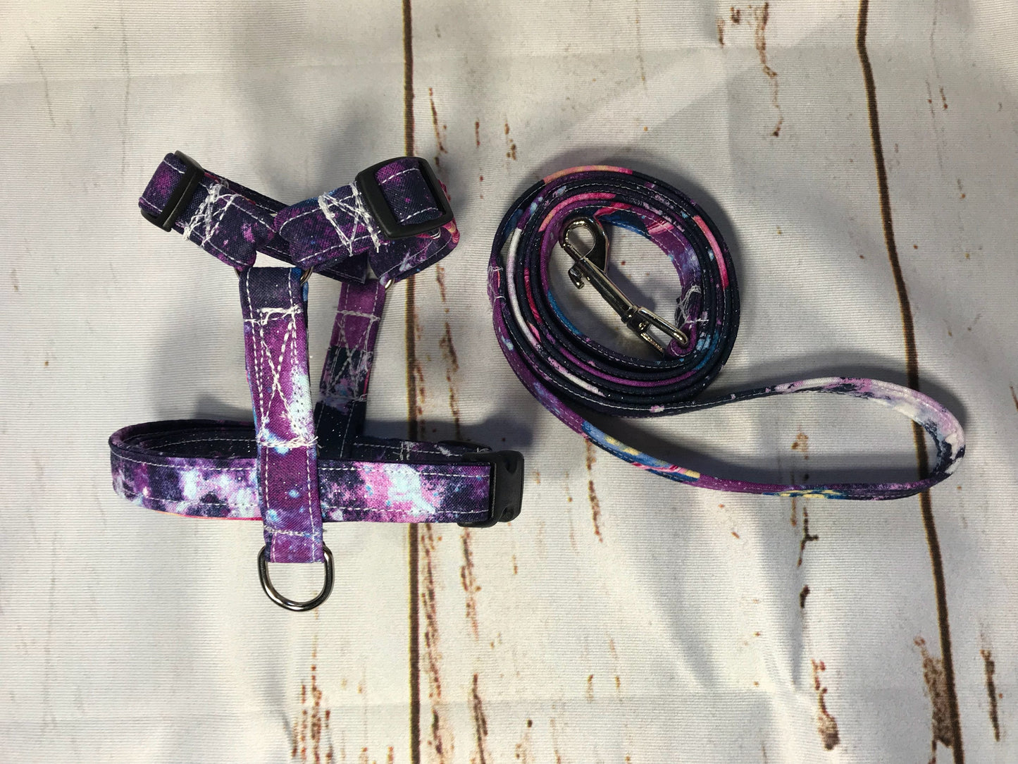 Dog harness, Harness and leash, step in harness, standard harness, dog harness set, dog harness galaxy, purple galaxy, galaxy, sparkles