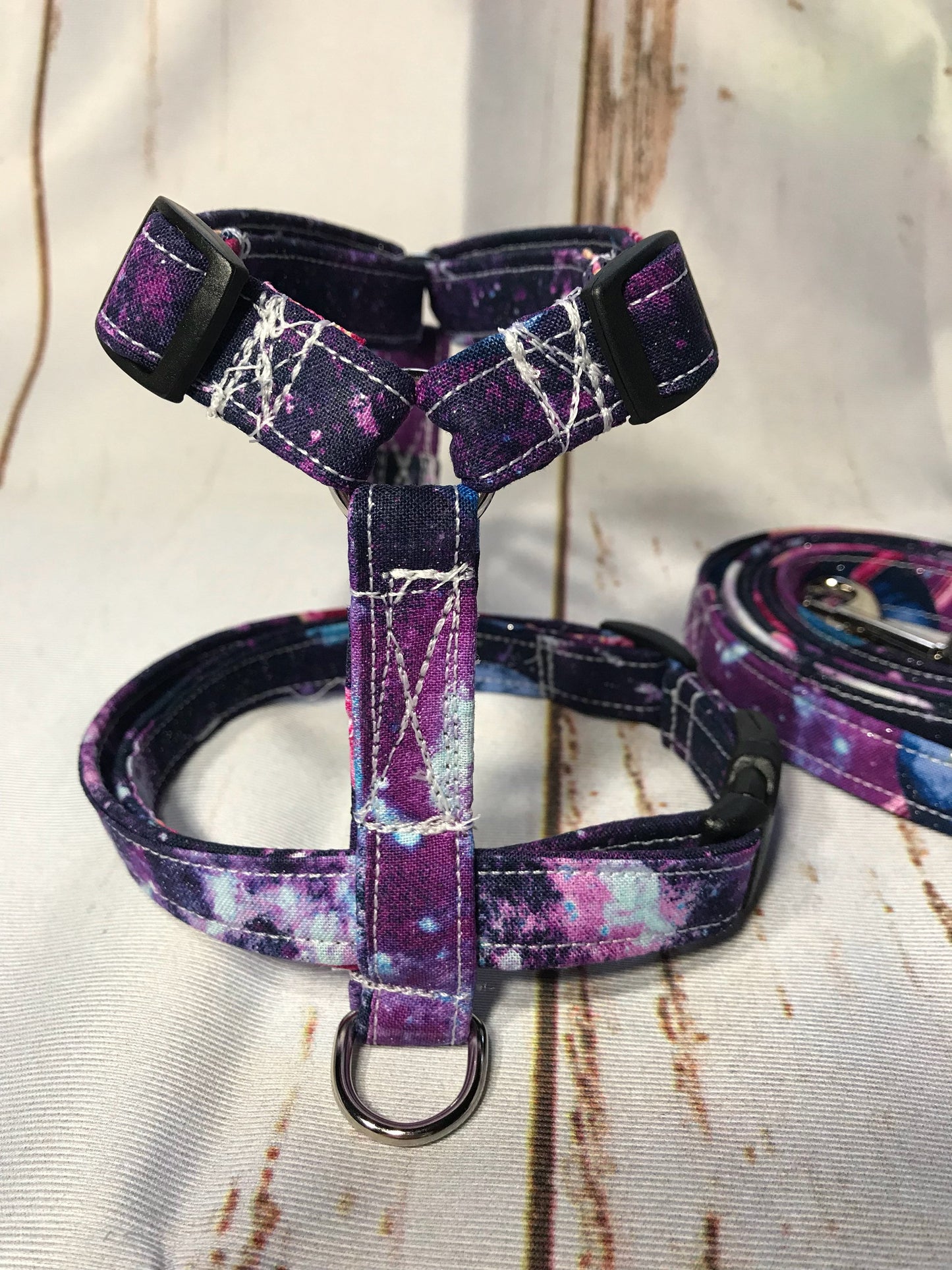 Dog harness, Harness and leash, step in harness, standard harness, dog harness set, dog harness galaxy, purple galaxy, galaxy, sparkles