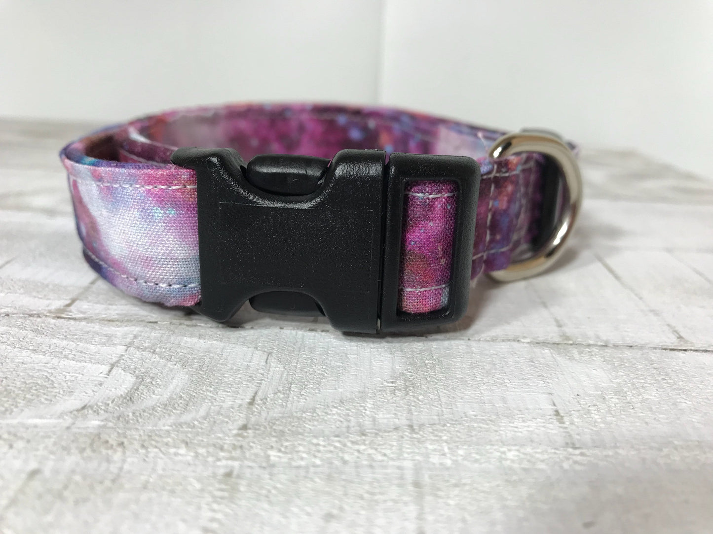 Galaxy dog collar, bright galaxy, girl dog collar, boy dog collar, purple, celestial, universe, side release, adjustable, washable collar