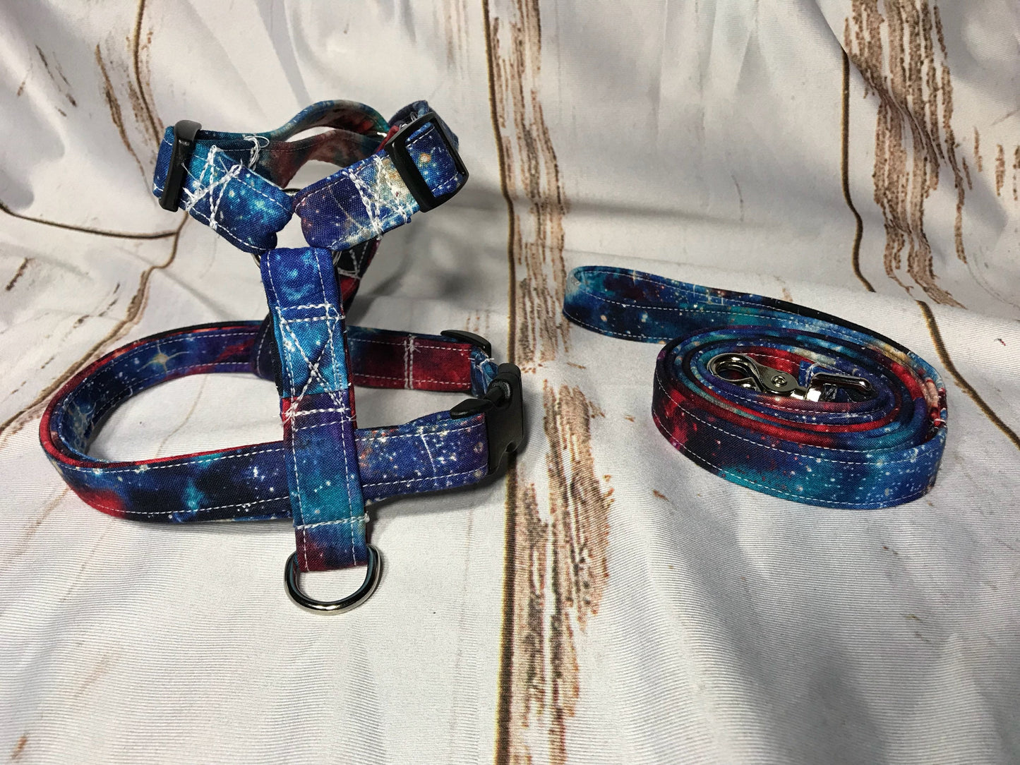 Dog harness, Harness and leash, step in harness, standard harness, dog halter, dog harness set, galaxy, galaxy print, universe, space