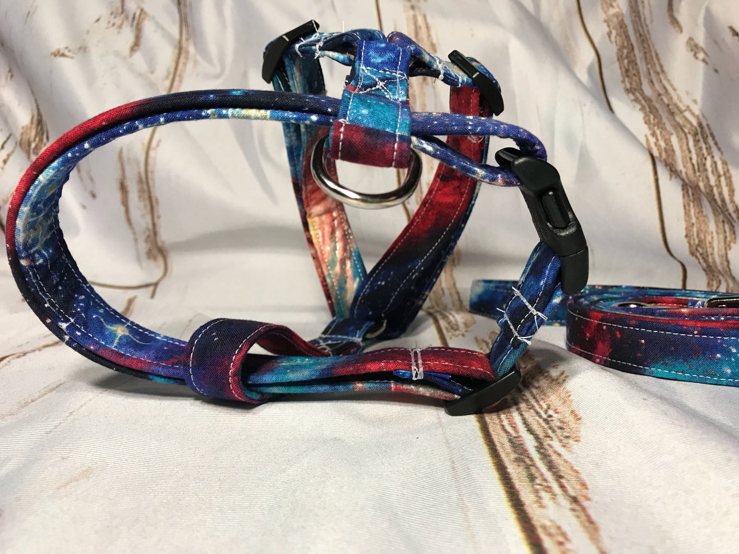 Dog harness, Harness and leash, step in harness, standard harness, dog halter, dog harness set, galaxy, galaxy print, universe, space