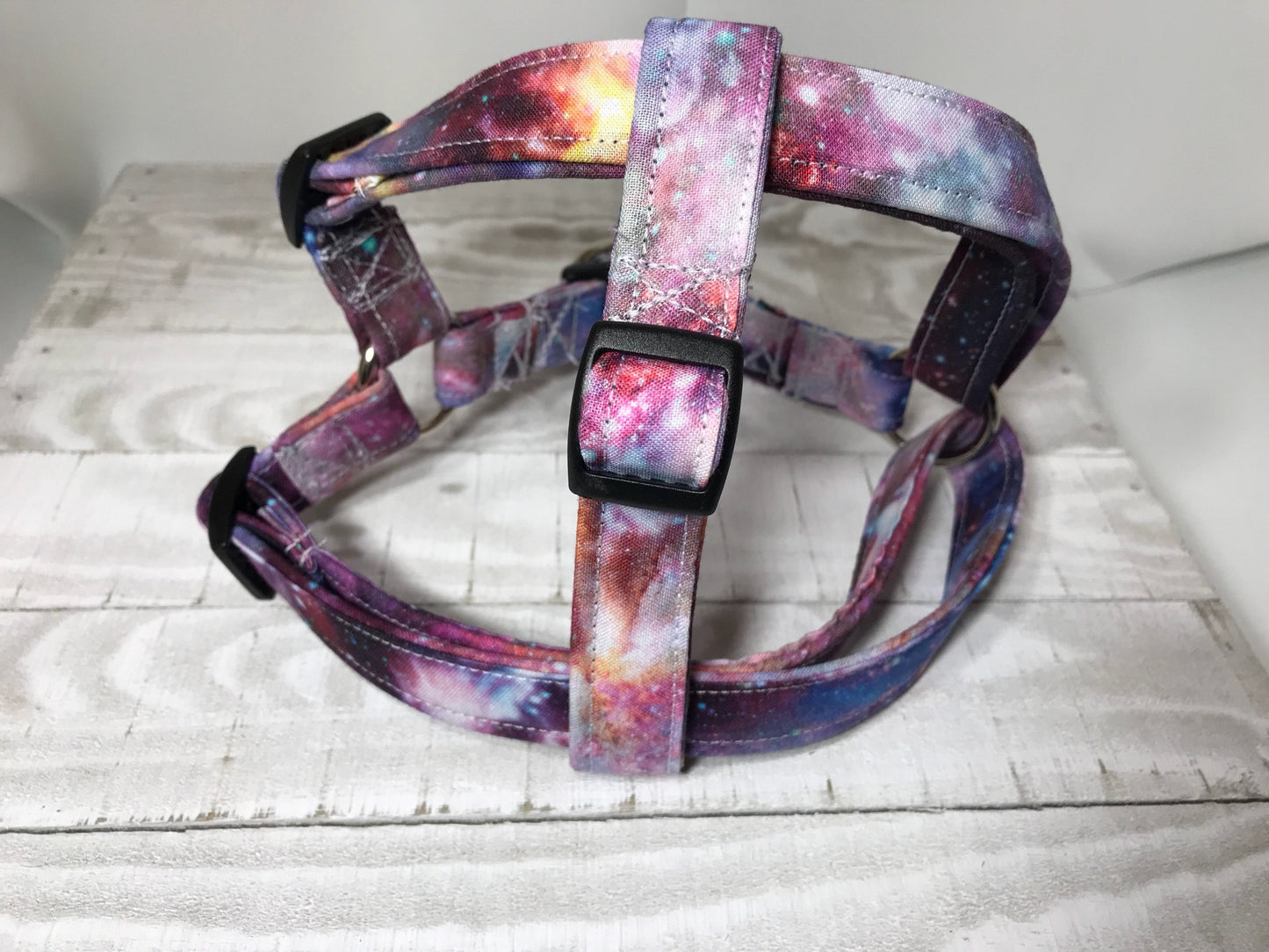 Dog harness, Harness and leash, step in harness, standard harness, dog harness set, galaxy dog harness, adjustable,  bright galaxy print
