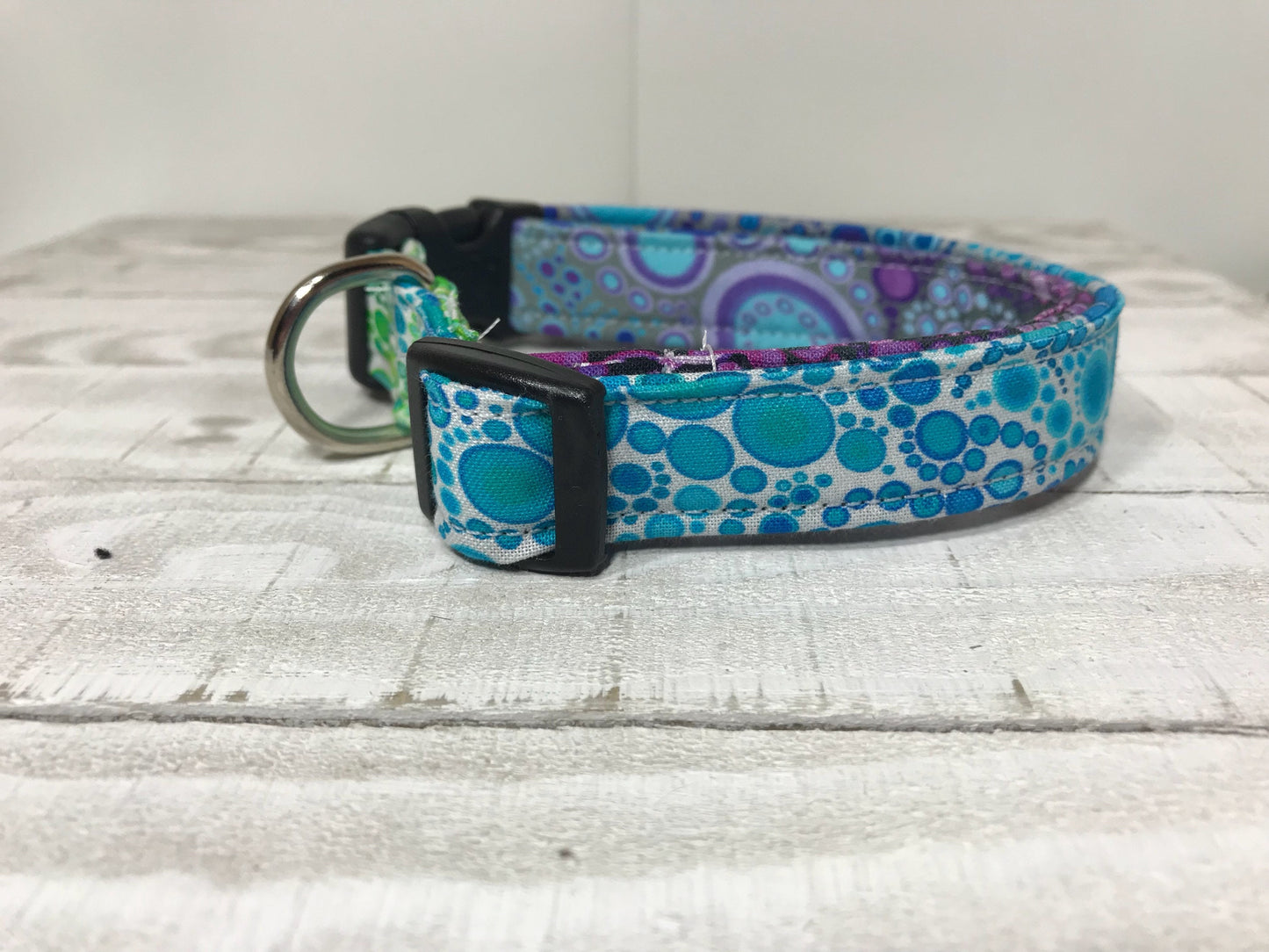Bubble Dog Collar, girl dog collar, boy dog collar, dog collar, adjustable collar, buckle dog collar, effervescence, bubbles, rainbow