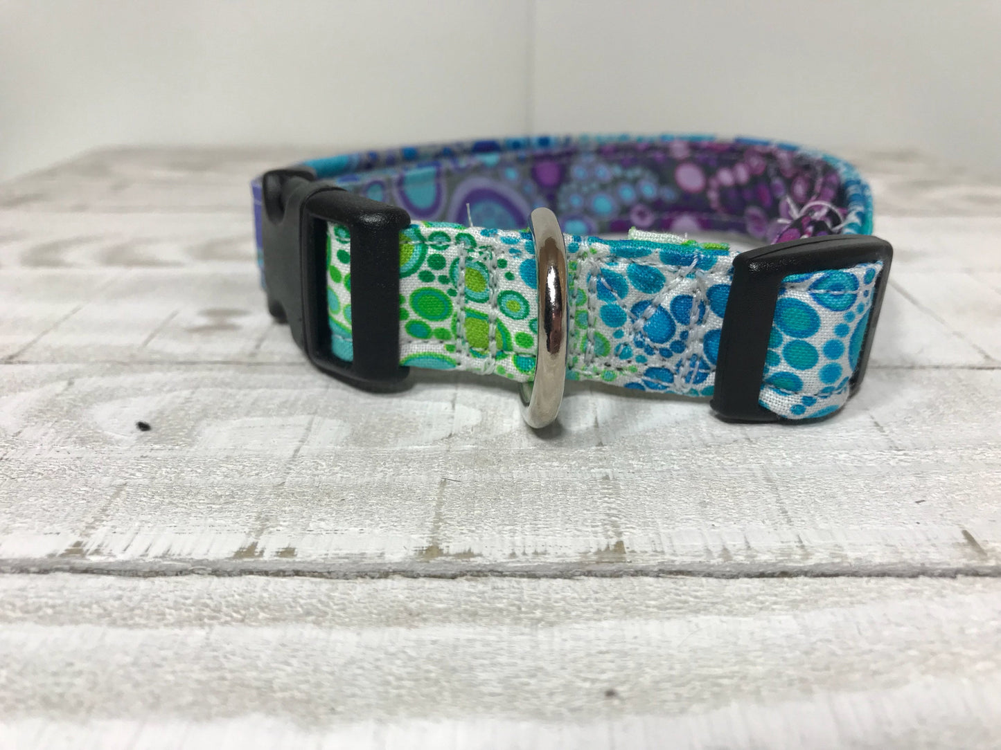 Bubble Dog Collar, girl dog collar, boy dog collar, dog collar, adjustable collar, buckle dog collar, effervescence, bubbles, rainbow