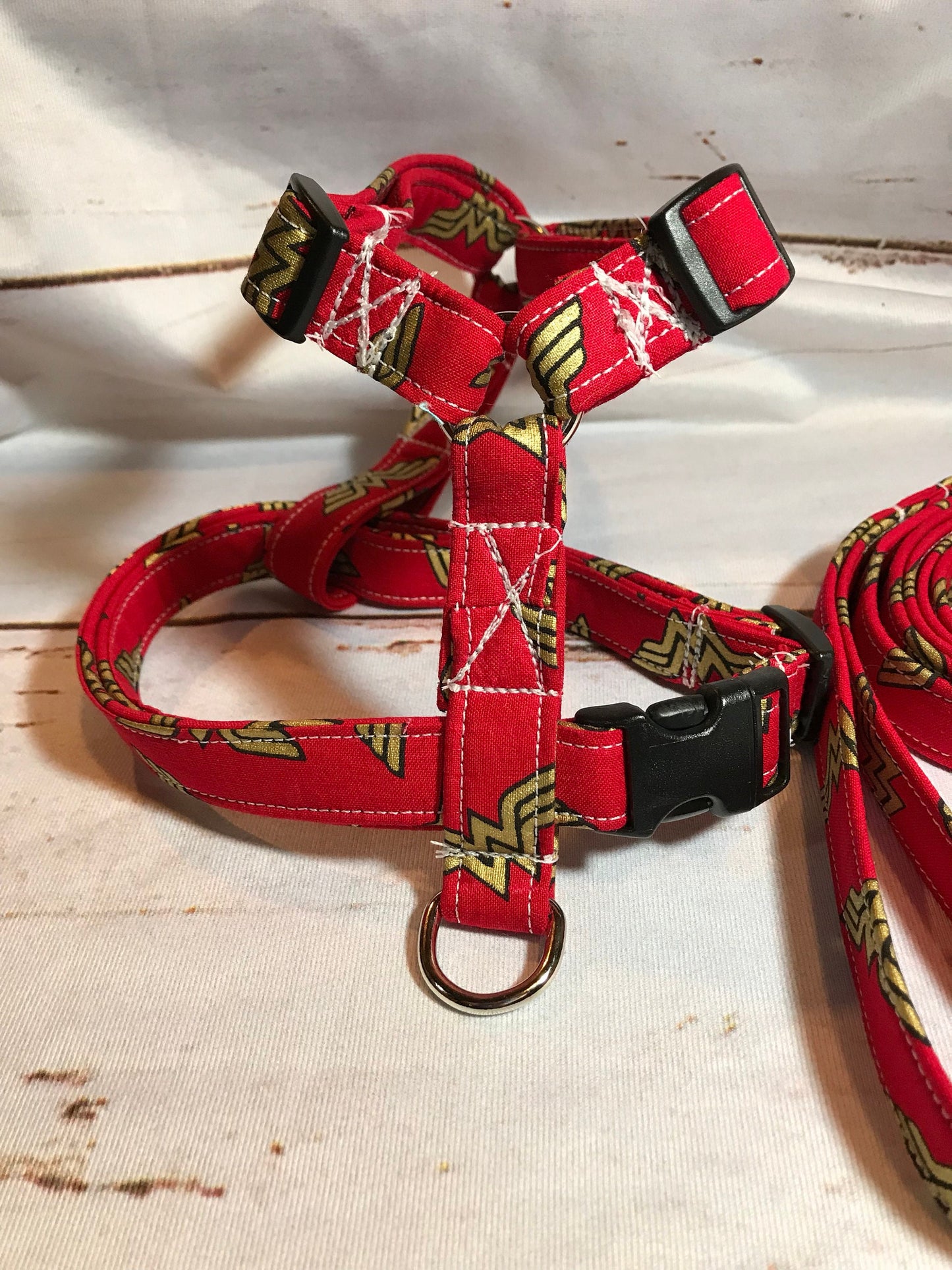 Dog harness, Harness and leash, step in harness, standard harness, dog harness set, red harness, adjustable harness, super woman, super hero