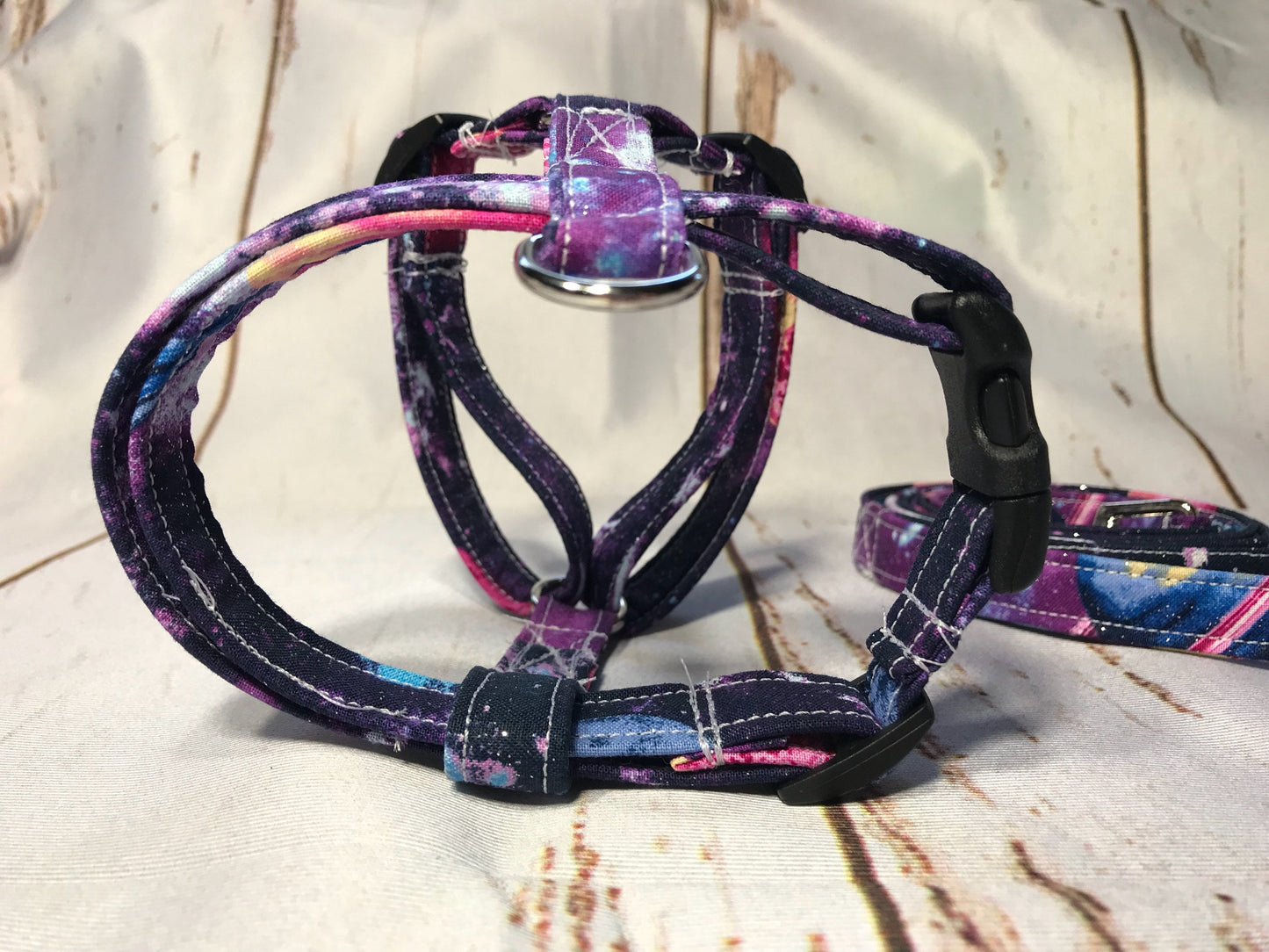 Dog harness, Harness and leash, step in harness, standard harness, dog harness set, dog harness galaxy, purple galaxy, galaxy, sparkles