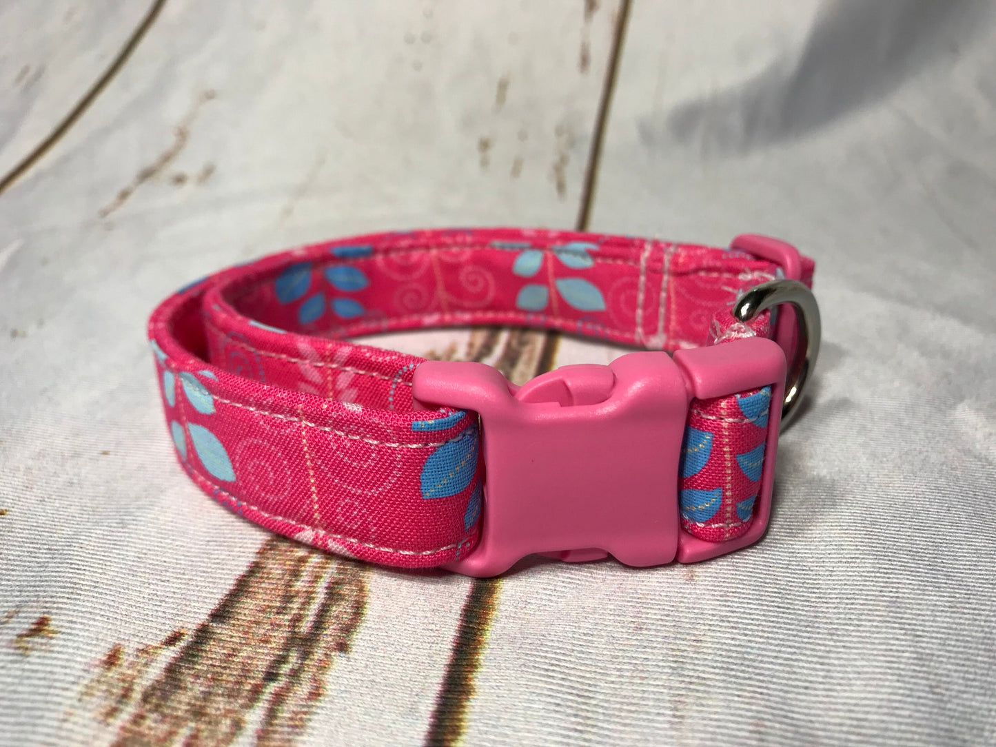 Dog Collar, girl dog collar, pink dog collar, martingale, adjustable collar, buckle dog collar, pink dog collar, floral, pink, fillagree