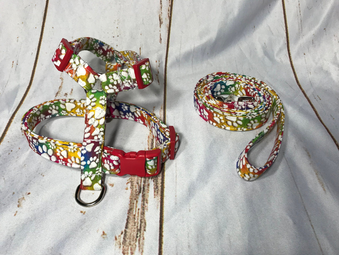 Dog harness, Harness and leash, step in harness, standard harness, dog harness set, dog halter, tie dye harness, tie dye, paw print