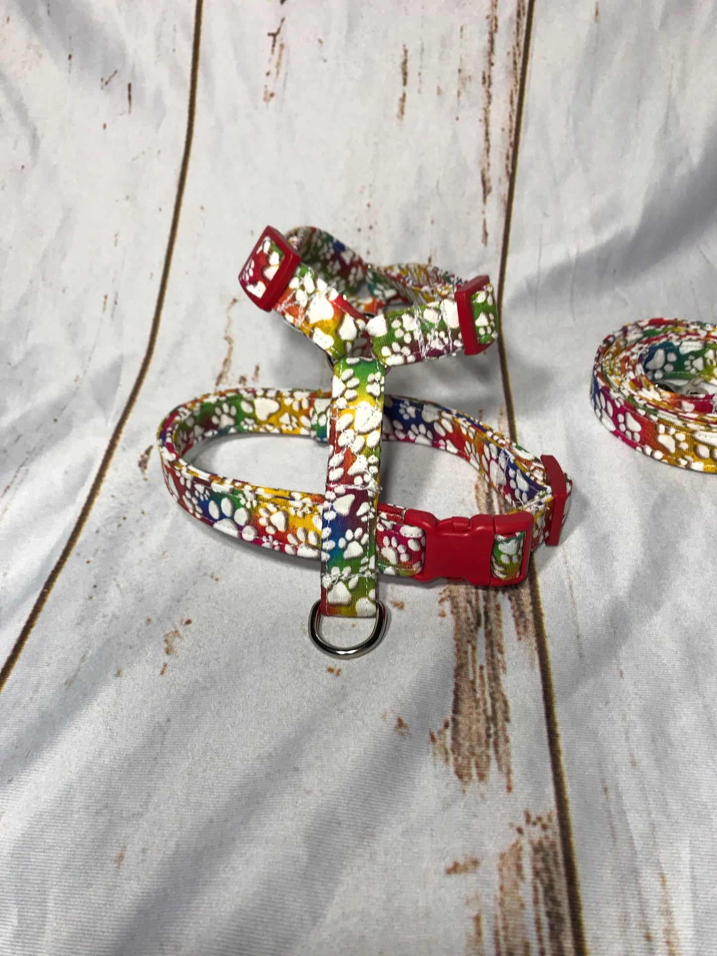 Dog harness, Harness and leash, step in harness, standard harness, dog harness set, dog halter, tie dye harness, tie dye, paw print