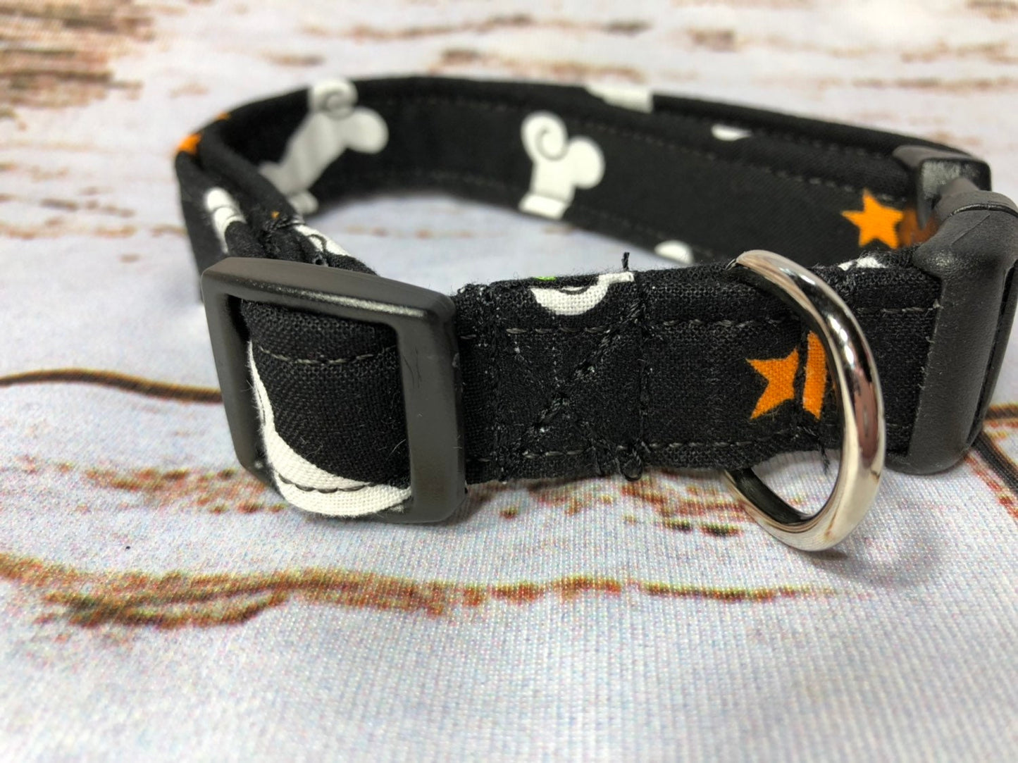 Dog Collar, boy dog collar, girl dog collar, martingale collar, adjustable collar, Buckle dog collar, bones, stars, black collar, adjustable
