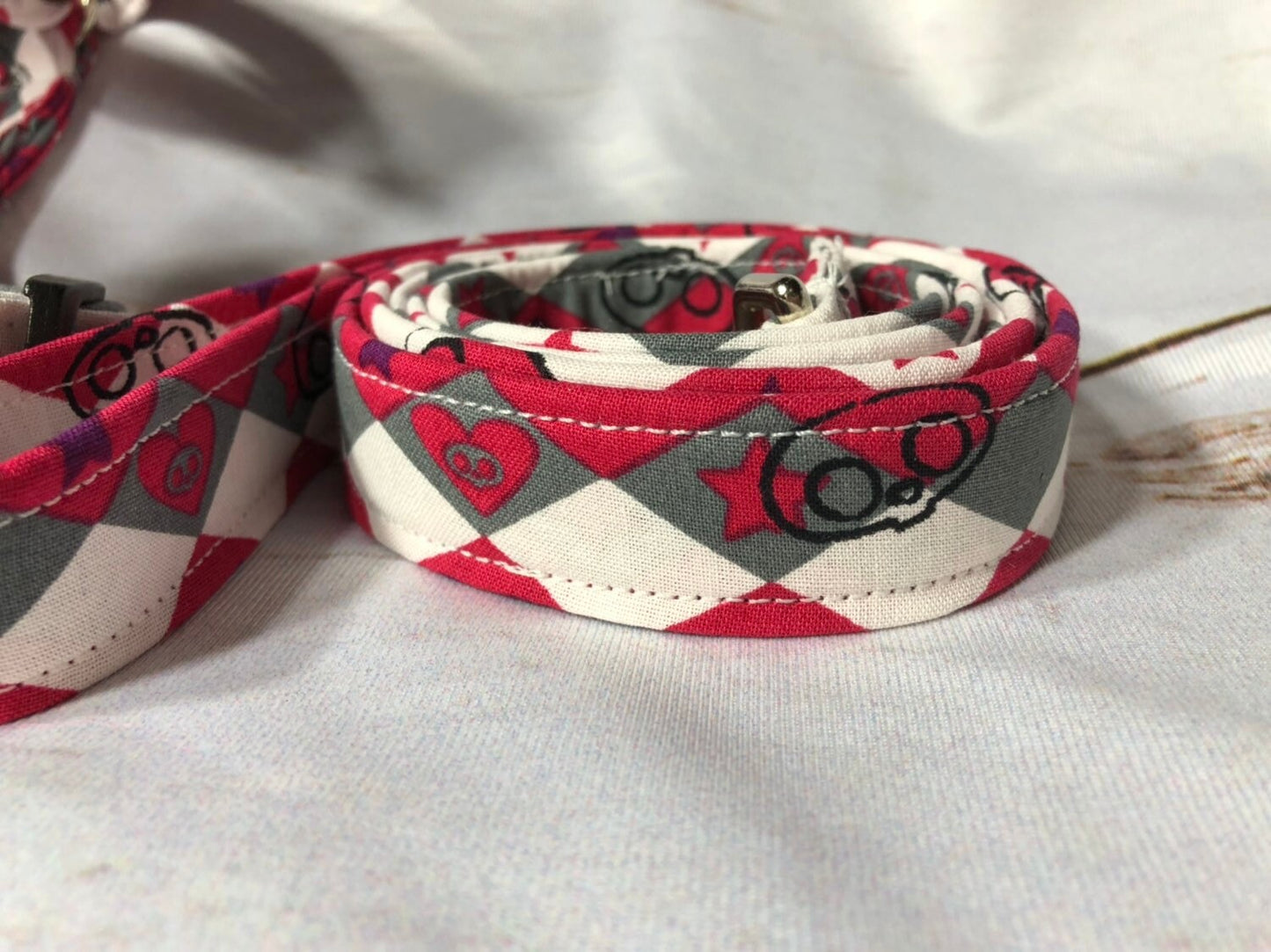 Dog harness, harness and leash, dog harness girl, step in harness, standard harness, dog harness set, adjustable harness, argyle, pink, gray