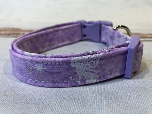Dog Collar, fairy dog collar, dog collar girl, side release collar, adjustable collar, buckle dog collar,  fairies, faeries, lavender