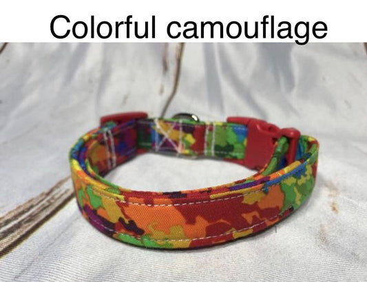 Dog Collar, girl dog collar, boy dog collar, rainbow camo collar, adjustable collar, buckle dog collar, rainbow, paint splatter, camouflage