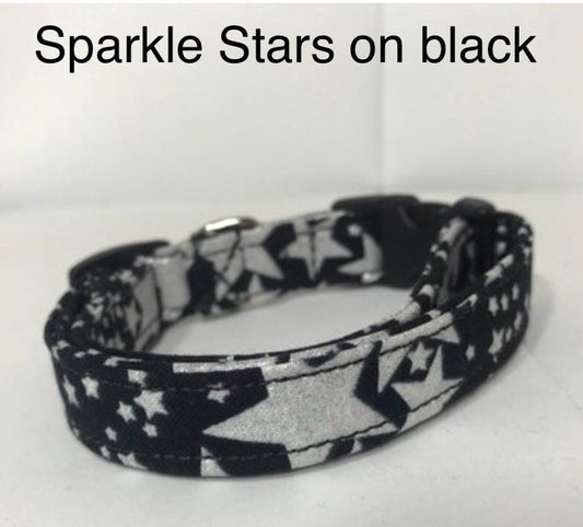 Dog Collar, dog collar girl, dog collar boy, martingale collar, adjustable collar, buckle dog collar, sparkle stars, sparkles, stars,