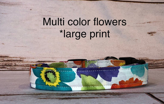 Dog Collar, fabric dog collar, floral dog collar, adjustable collar, buckle dog collar, dog collar girl, martingale, floral collar, flowers