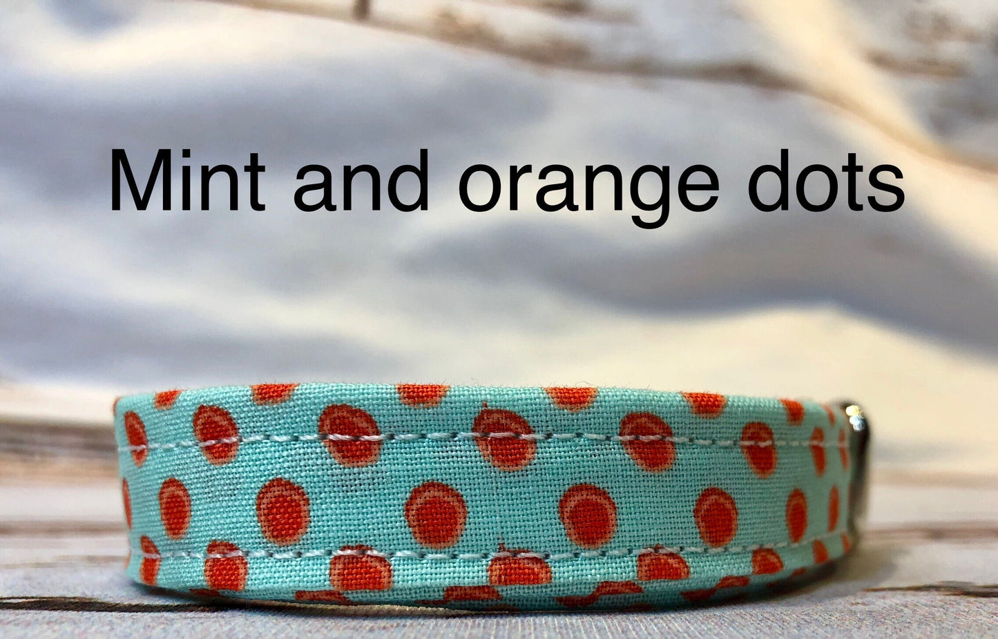 Dog Collar, dog collar girl, martingale collar, adjustable collar, buckle dog collar, mint green, orange, dots, polka dots, nylon collar