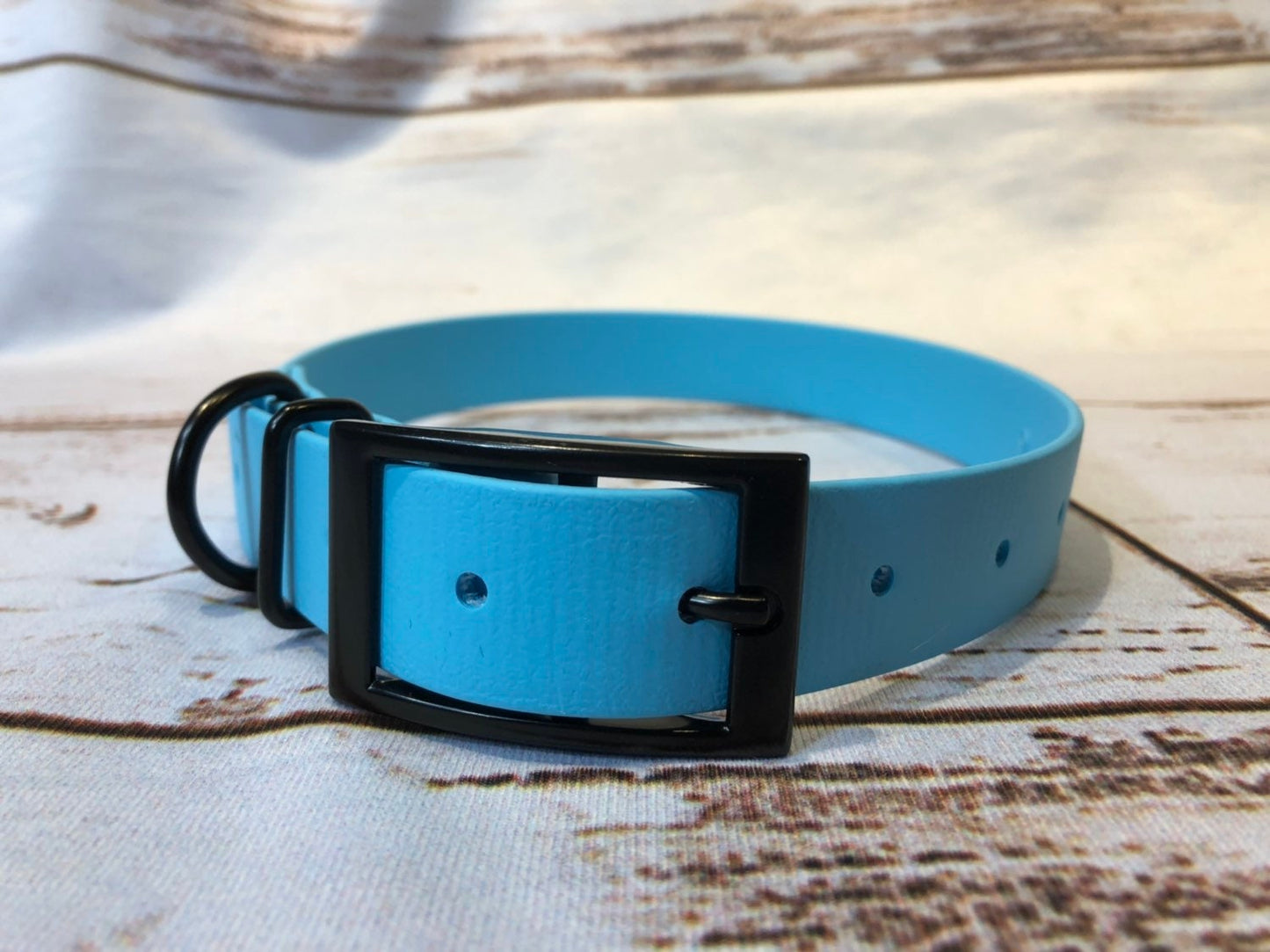 Biothane dog collar, blue dog collar, dog collar, buckle dog collar, waterproof collar, dog collar boy, sky blue, rose gold hardware