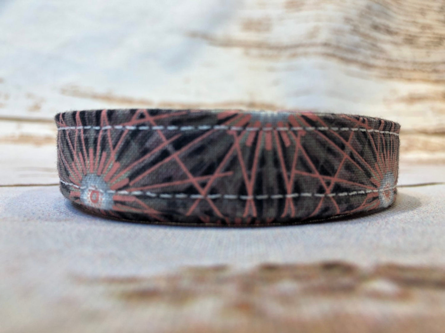 Dog Collar, adjustable collar, rose gold buckle, rose gold hardware, buckle dog collar, rose gold, geometric, geometric print