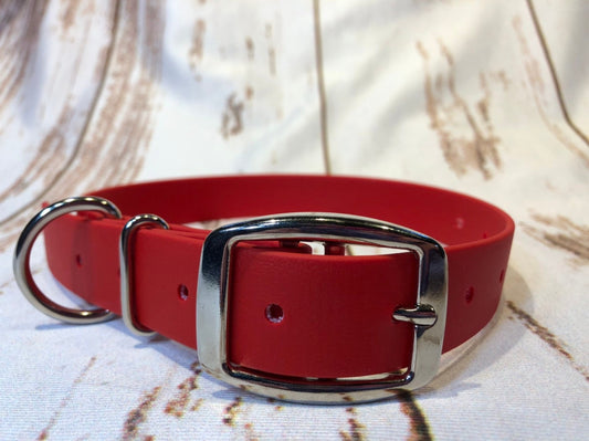 Biothane dog collar, red dog collar, dog collar, buckle dog collar, waterproof collar, dog collar unisex, vegan leather dog collar, red