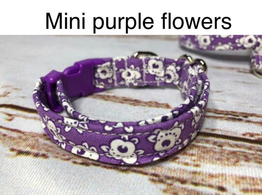 Dog Collar, girl dog collar, purple floral dog collar, adjustable collar, buckle dog collar, purple flowers, purple, floral, purple floral print