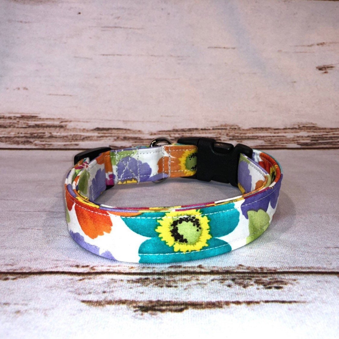 Dog Collar, fabric dog collar, floral dog collar, adjustable collar, buckle dog collar, dog collar girl, martingale, floral collar, flowers