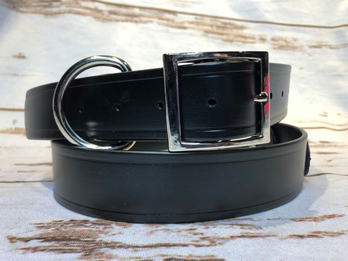 Biothane dog collar, black dog collar, dog collar, buckle dog collar, waterproof collar, wide dog collar, vegan leather collar, black