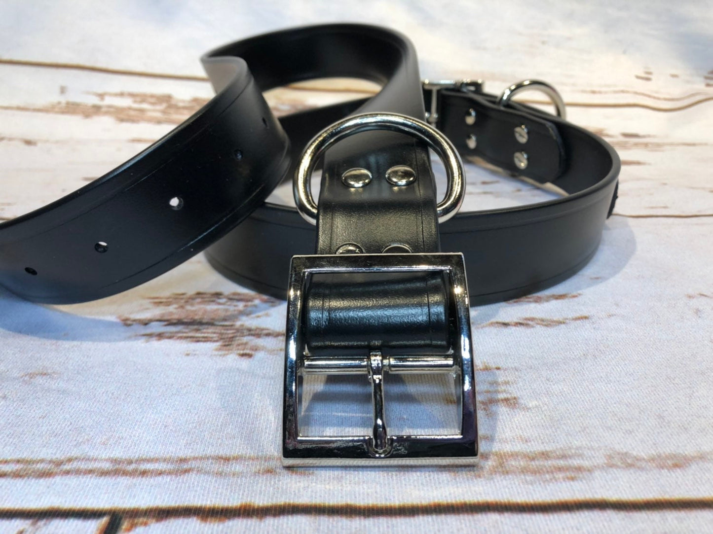 Biothane dog collar, black dog collar, dog collar, buckle dog collar, waterproof collar, wide dog collar, vegan leather collar, black