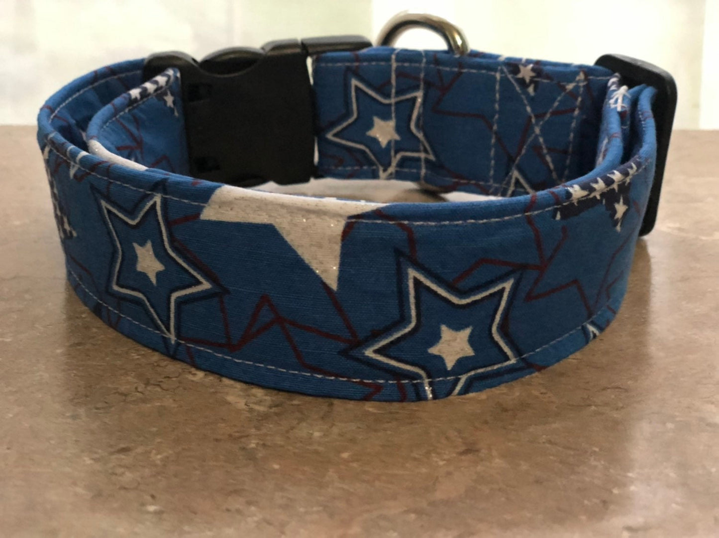 Dog Collar, Girl dog collar, boy dog collar, patriotic collar, adjustable collar, nylon collar, buckle dog collar, patriotic collar, stars