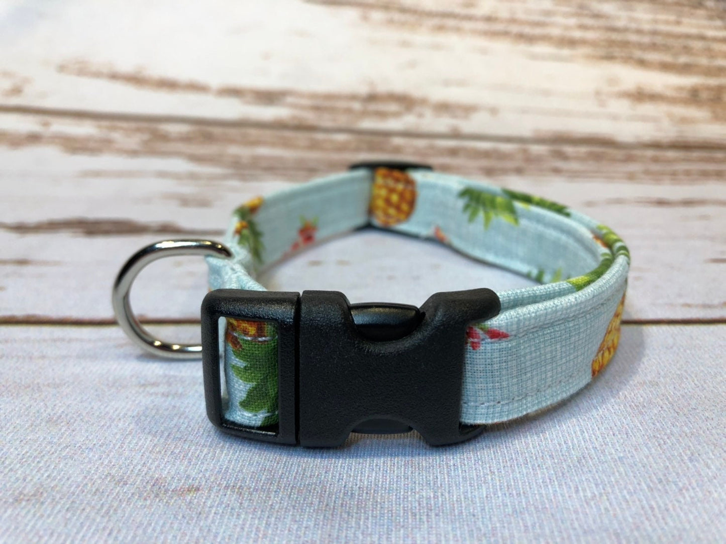 Pineapple Dog Collar, male dog collar, boy dog collar, martingale collar, martingale, adjustable collar, buckle collar, pineapple dog collar
