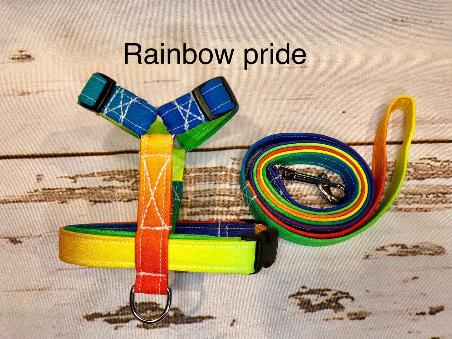 Dog harness, Harness and leash set, step in harness, standard harness, adjustable harness, rainbow dog harness, rainbow, pride, pride month
