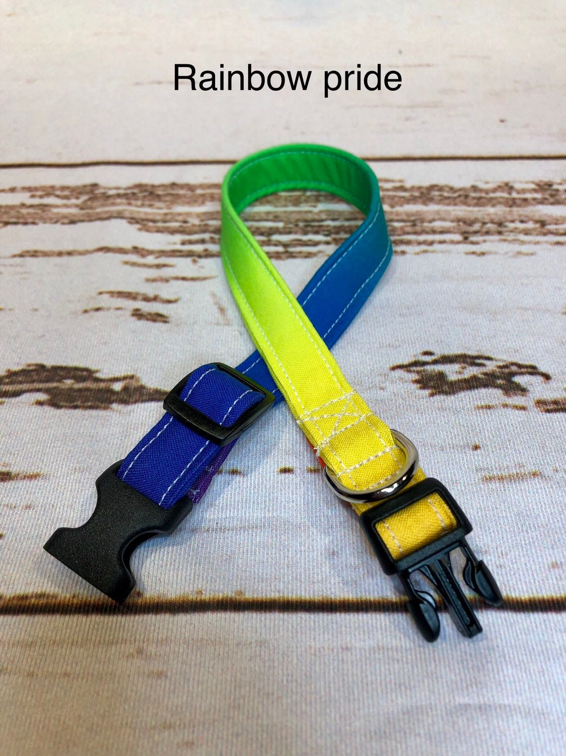 Dog Collar, girl dog collar, rainbow ombre dog collar, martingale, adjustable collar, buckle collar, rainbow collar, pride, rainbow, pride month