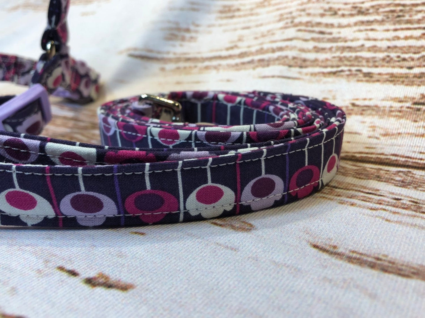 Dog harness, Harness and leash, step in harness, standard harness, dog harness set, adjustable harness, floral dog harness, tulips, purple